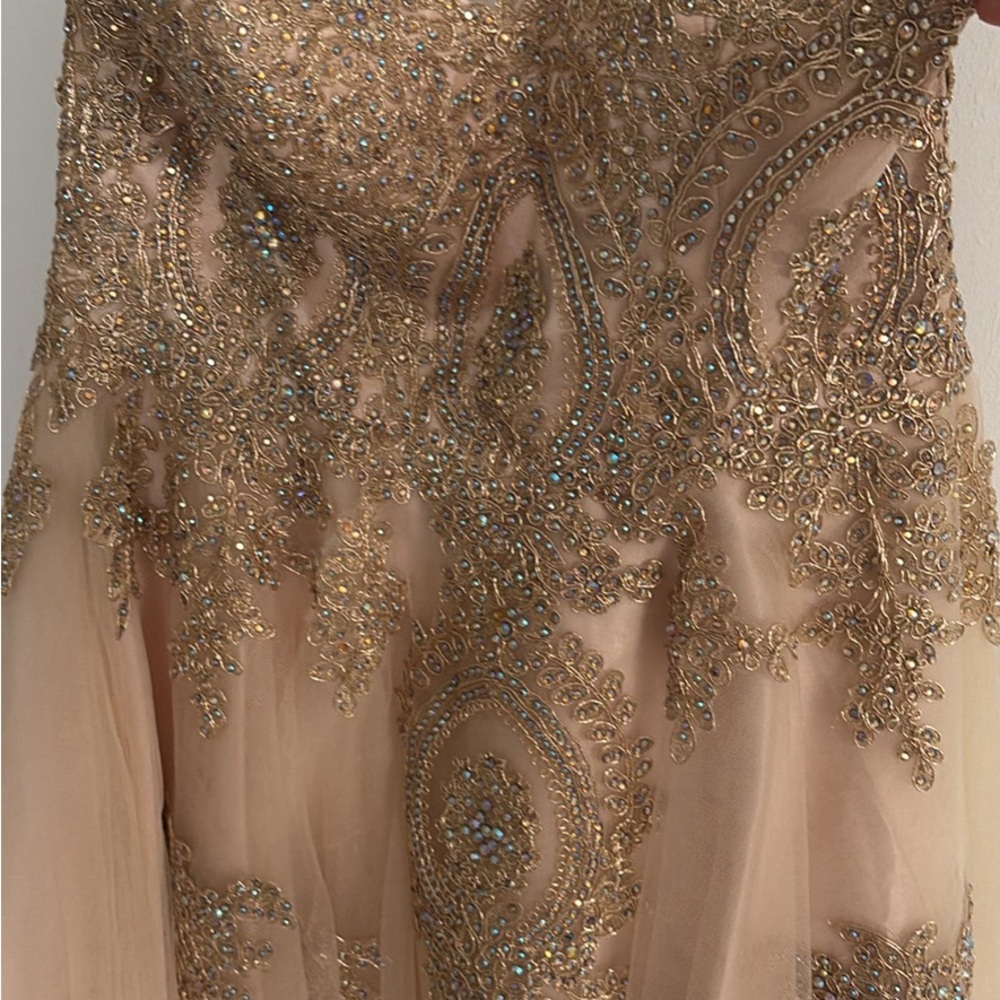 Elegant Gold Embellished Dress